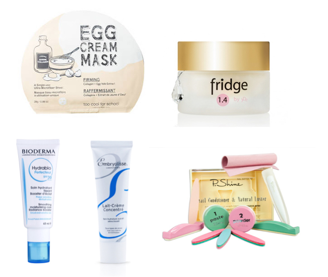 maseczka z jajkiem too cool for school: krem pod oczy fridge: Bioderma krem z filtrem: Embryolisse.jpg